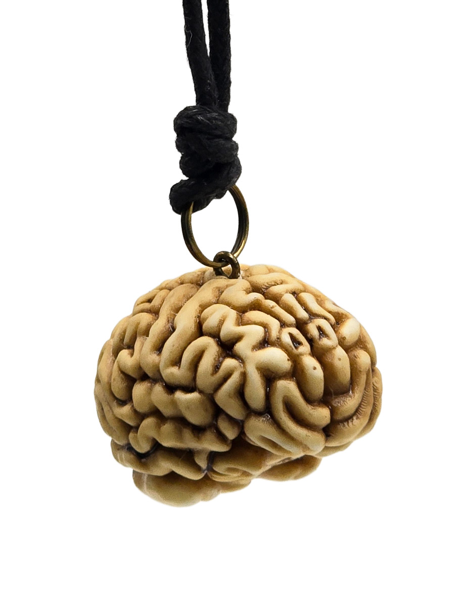 Кулон Мозг белый - фото 1 - rockbunker.ru