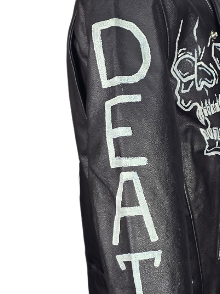 Косуха кастомная кожаная Evil - фото 4 - rockbunker.ru