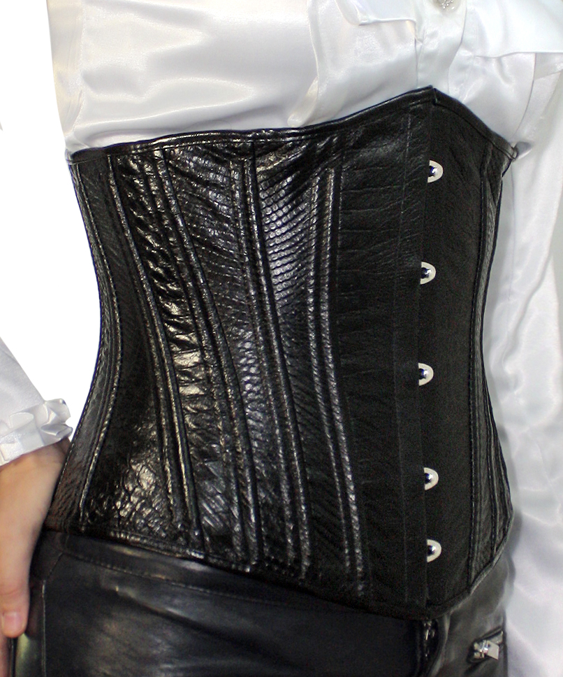 Корсаж кожаный К-10 Крокодил - фото 2 - rockbunker.ru