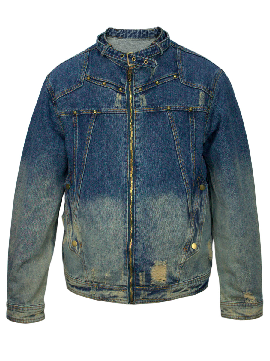 Куртка Джинсовая Синяя на Молнии - фото 1 - rockbunker.ru