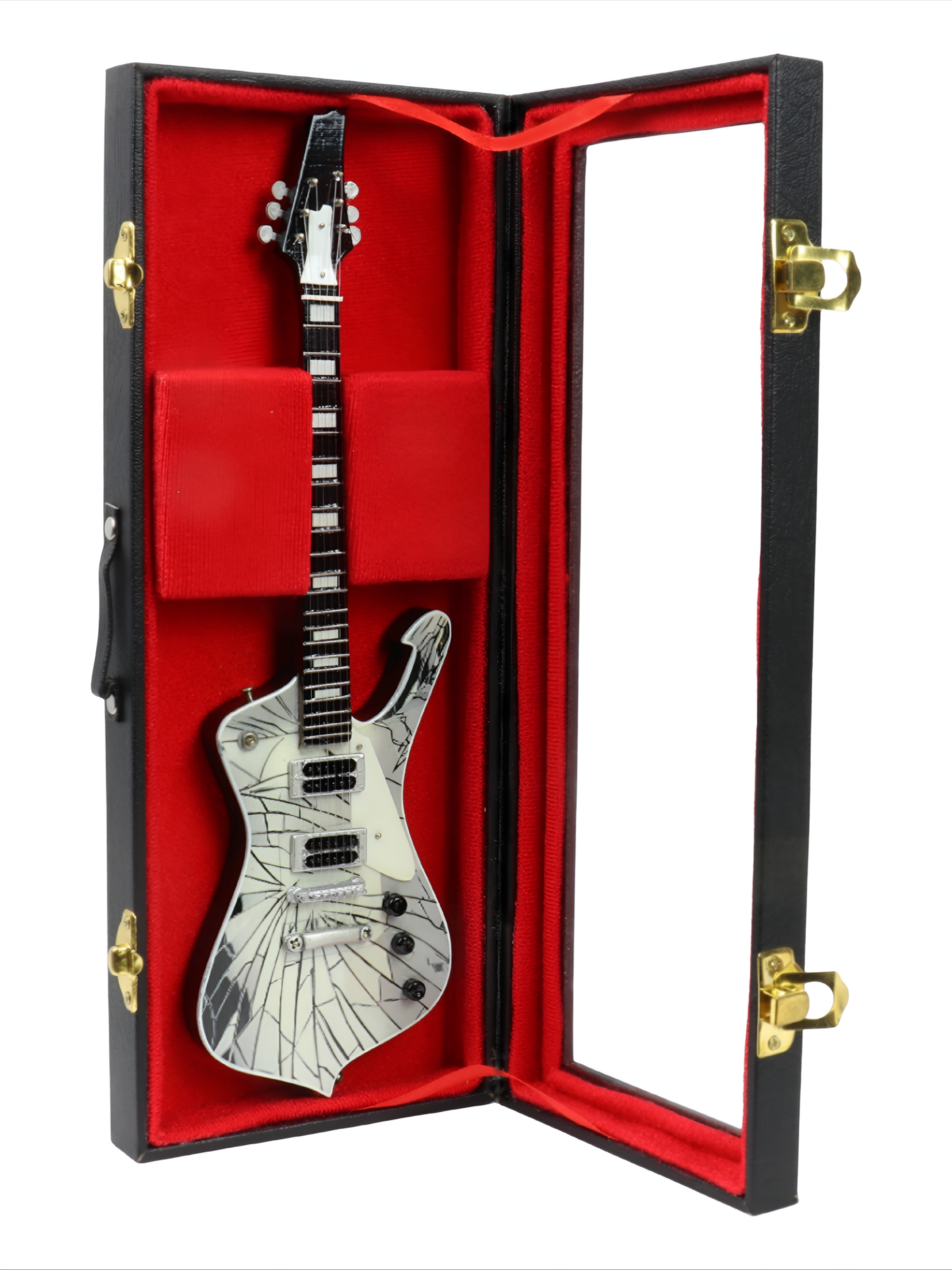 Сувенирная копия гитары в кейсе Kiss - фото 1 - rockbunker.ru