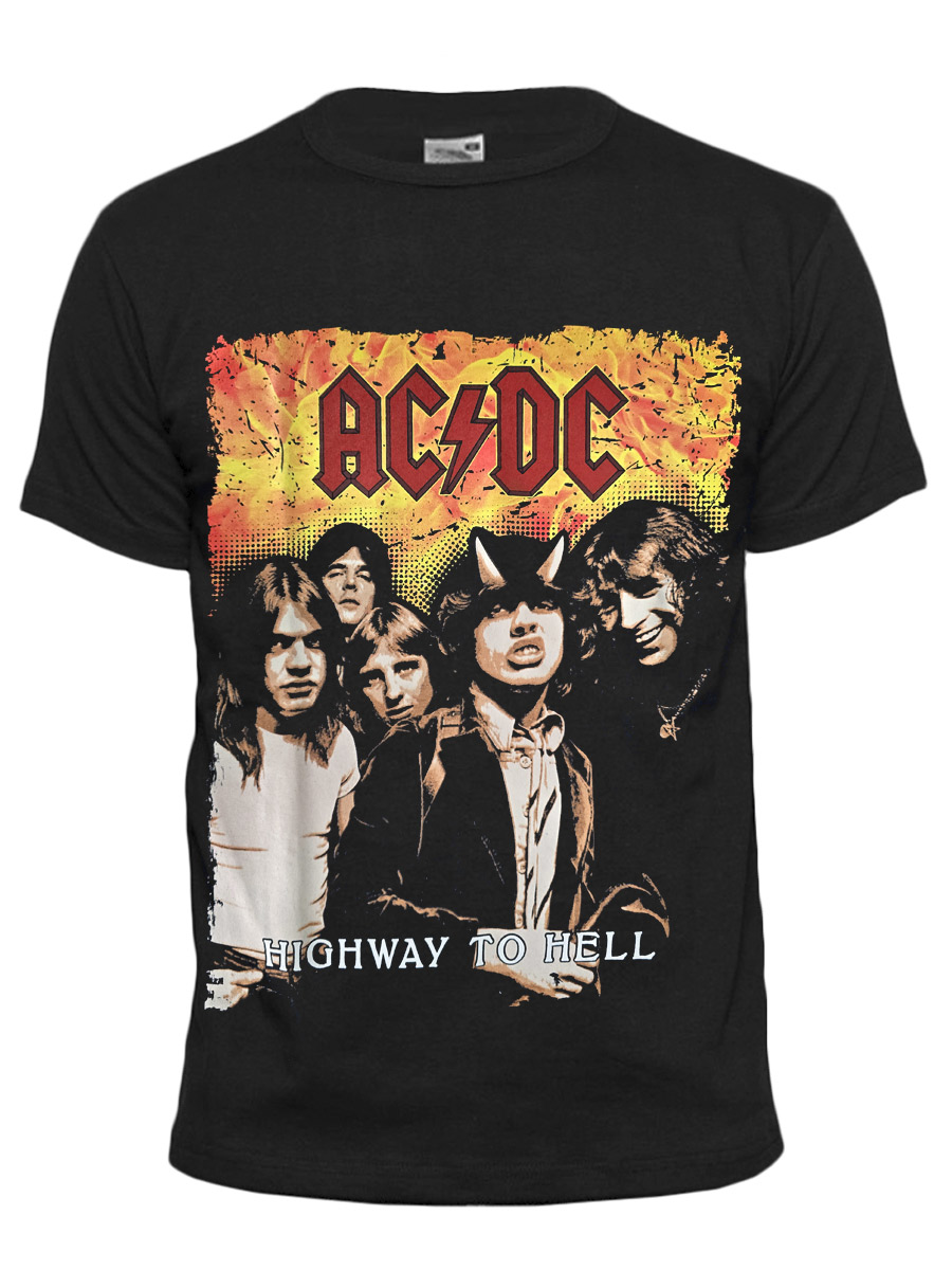 Футболка AC DC Highway to Hell Flame - фото 1 - rockbunker.ru