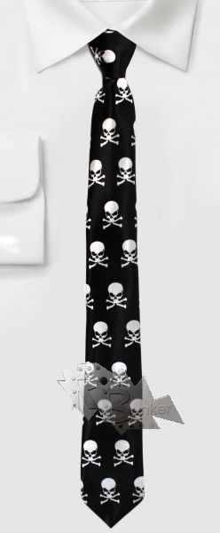 Галстук Веселые Роджеры - фото 1 - rockbunker.ru