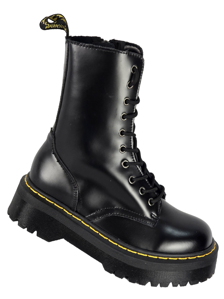 Ботинки Dr Martens 10 блоков черные - фото 2 - rockbunker.ru