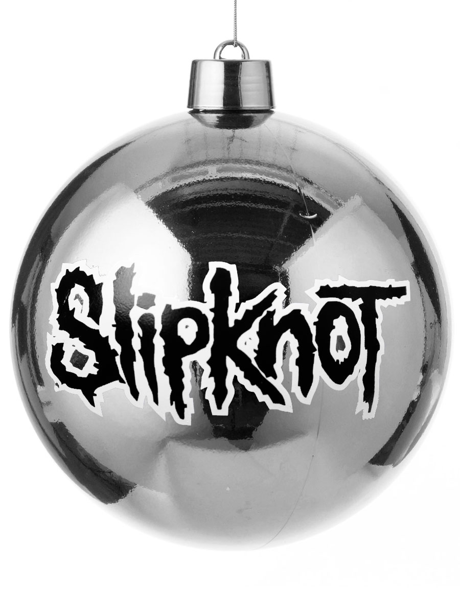 Елочный шар RockMerch Slipknot серебряный - фото 1 - rockbunker.ru