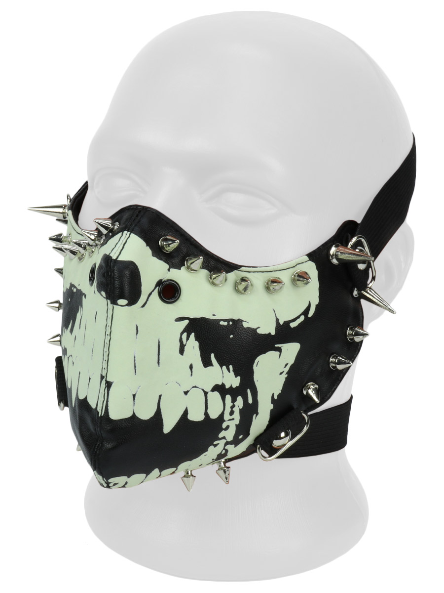 Rave маска Череп с клыками светится в темноте - фото 5 - rockbunker.ru