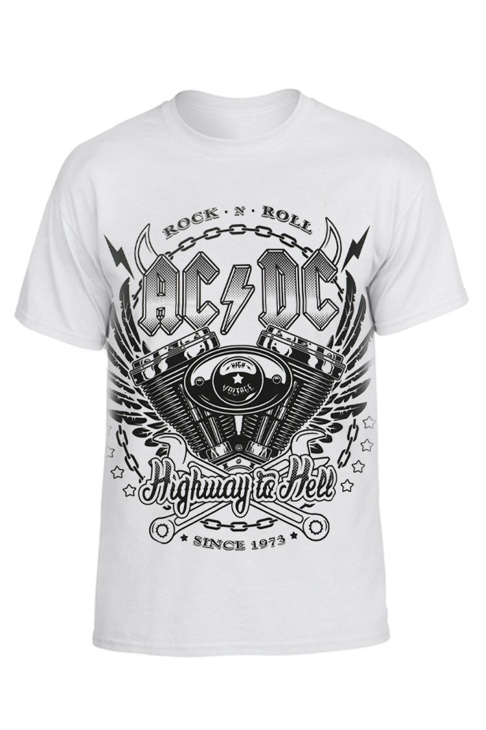 Футболка AC/DC since 1973 белый - фото 1 - rockbunker.ru