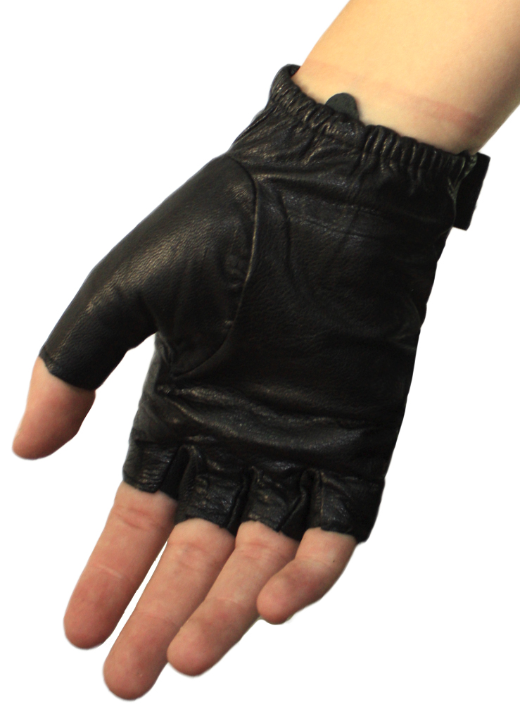Перчатки кожаные Heng Da без пальцев женские на липучке - фото 3 - rockbunker.ru