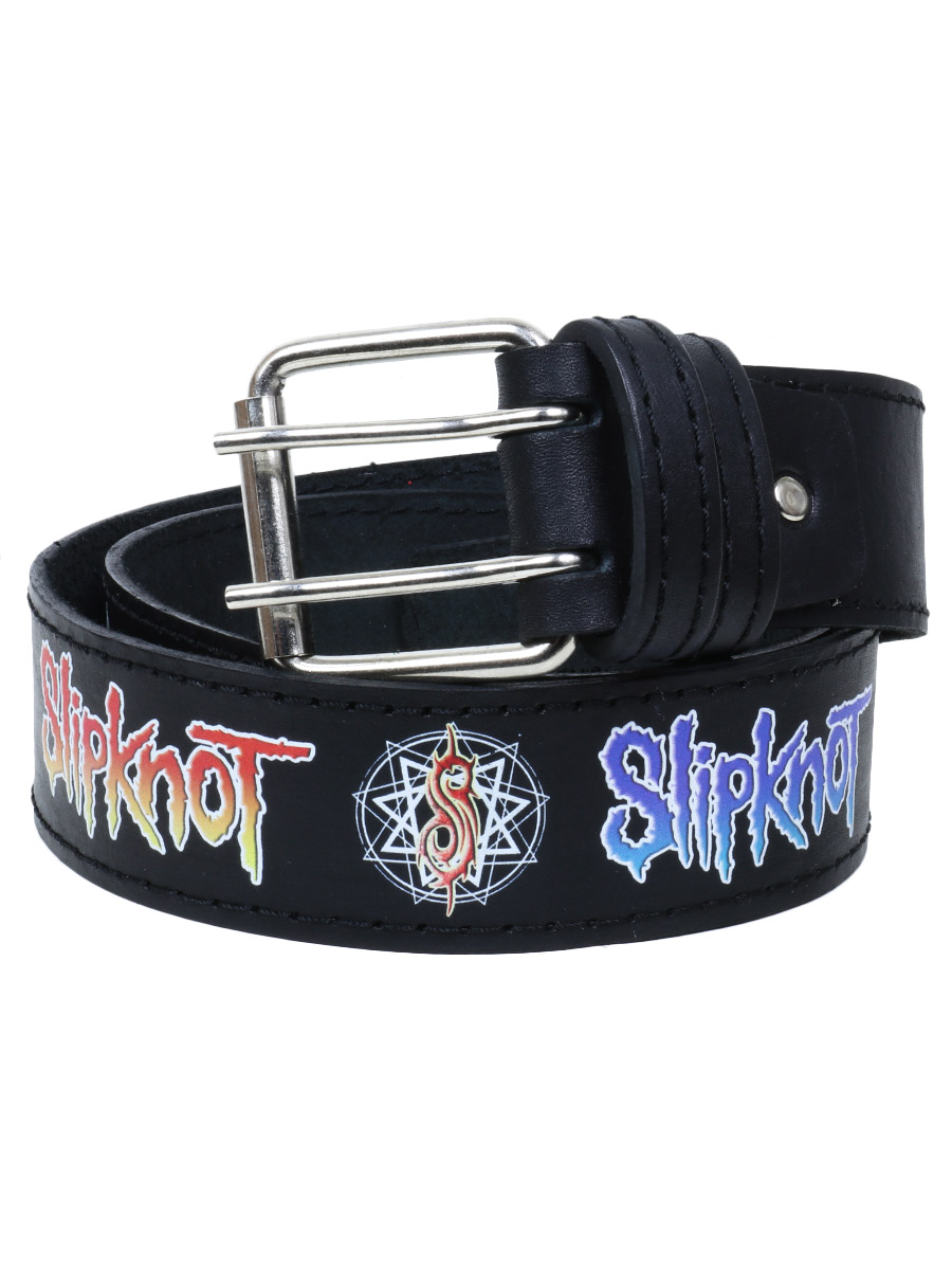 Ремень с аэрографией 45 мм RockMerch Slipknot - фото 1 - rockbunker.ru