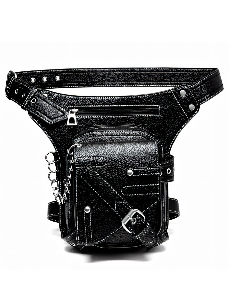 Сумка Стимпанк Универсальная Ремешок с Белой Строчкой - фото 1 - rockbunker.ru