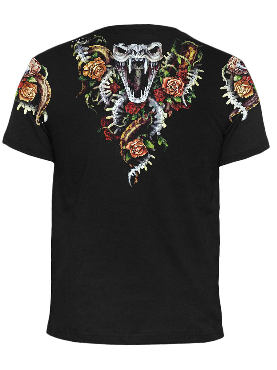 Футболка Rock Chang Змея и розы - фото 2 - rockbunker.ru