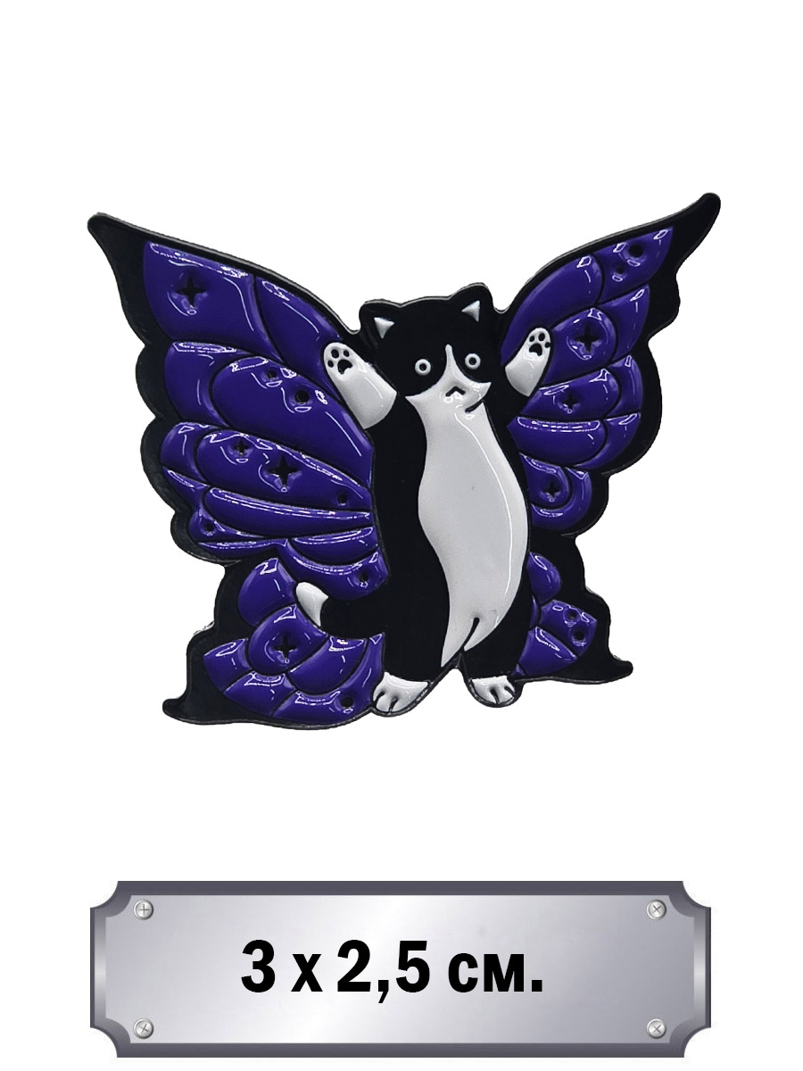 Значок Кот с Крыльями 1 - фото 1 - rockbunker.ru