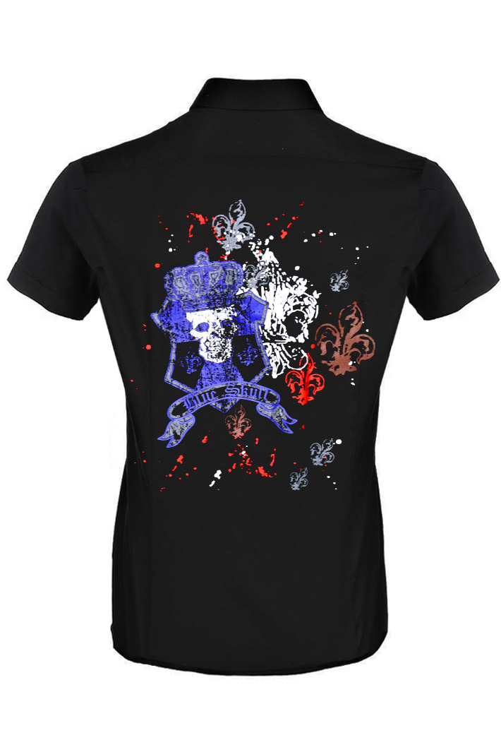 Рубашка с коротким рукавом Blue Skull - фото 2 - rockbunker.ru