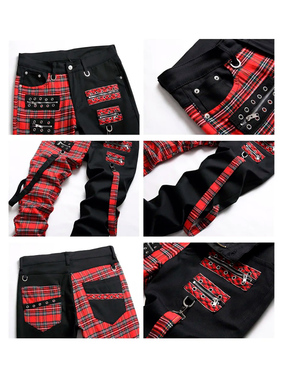 Джинсы Комбинированные Клетка - фото 3 - rockbunker.ru