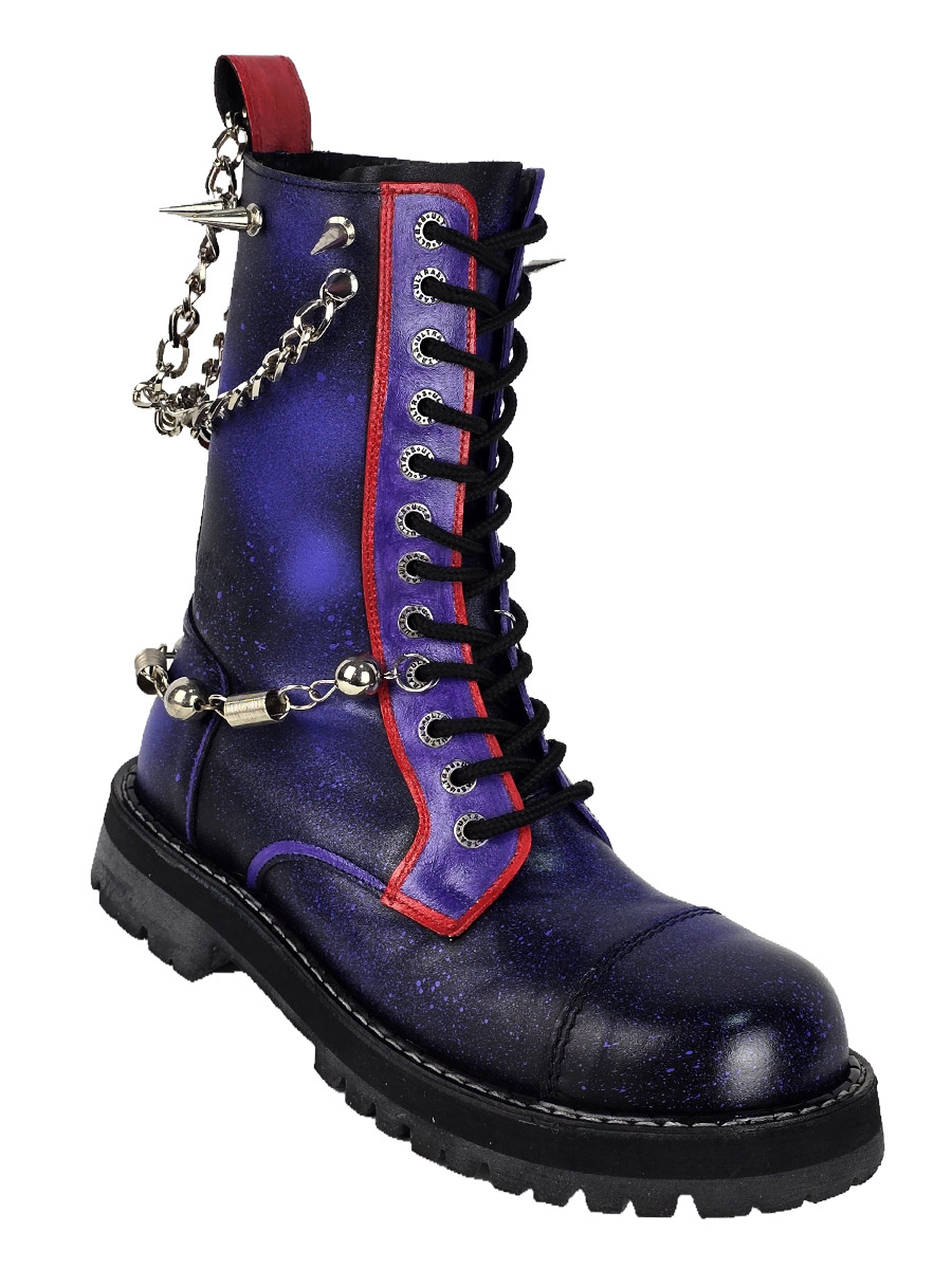 Ботинки кожаные кастомные Darkness - фото 1 - rockbunker.ru