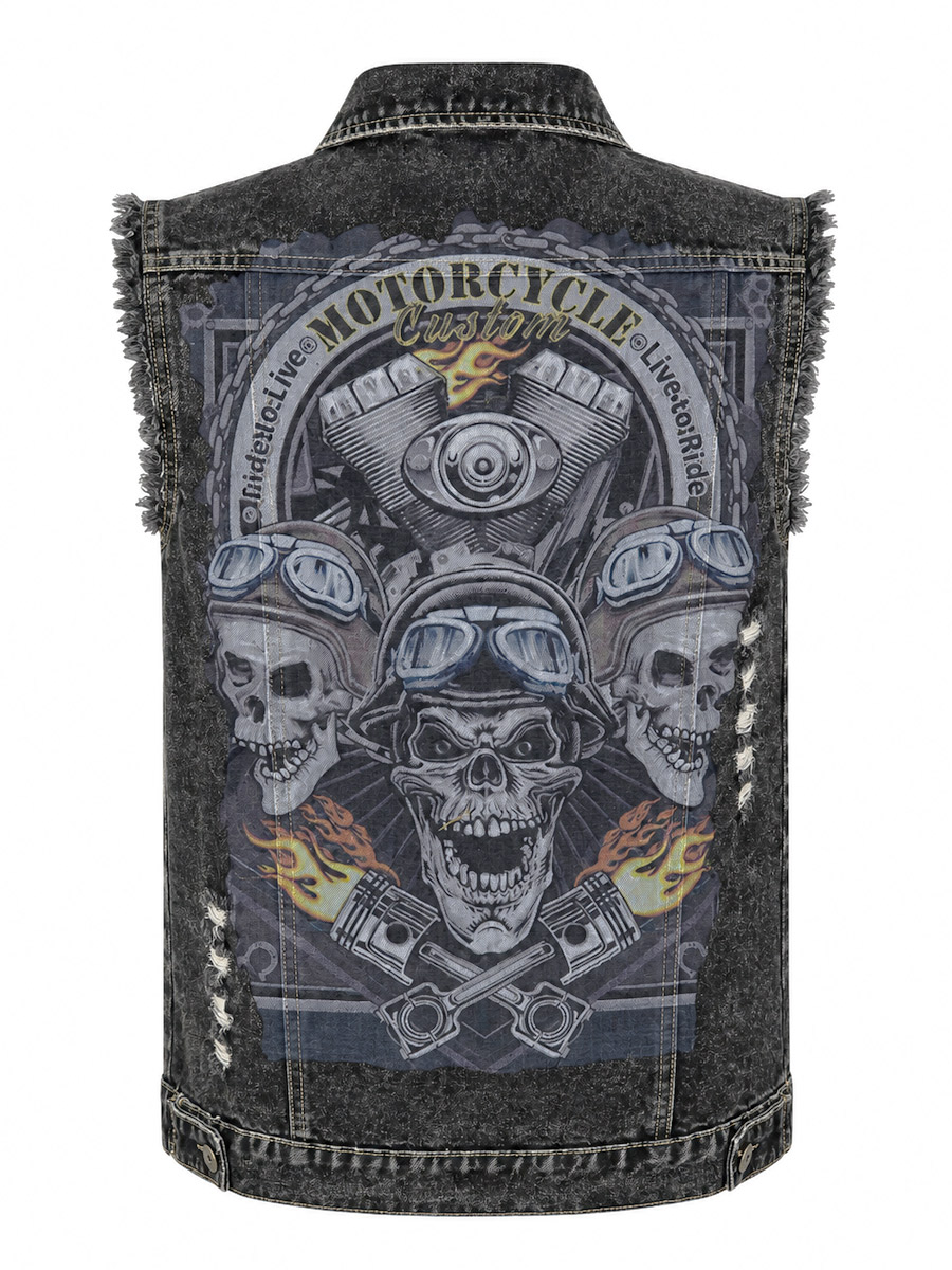 Жилет Джинсовый Motorcycle - фото 1 - rockbunker.ru