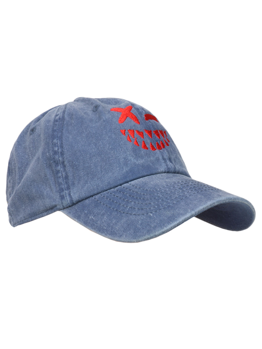 Бейсболка Смайл синяя - фото 1 - rockbunker.ru