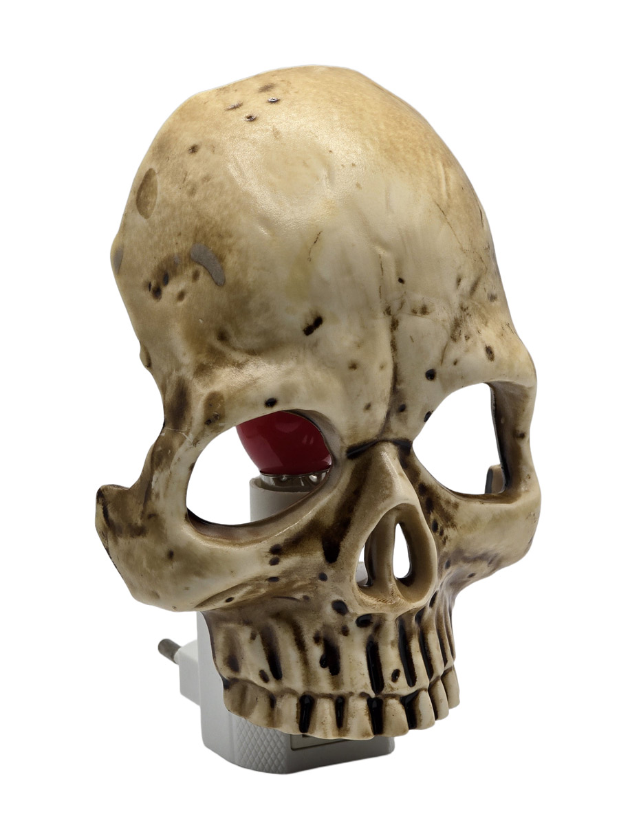 Светильник-ночник Череп Коричневый - фото 1 - rockbunker.ru