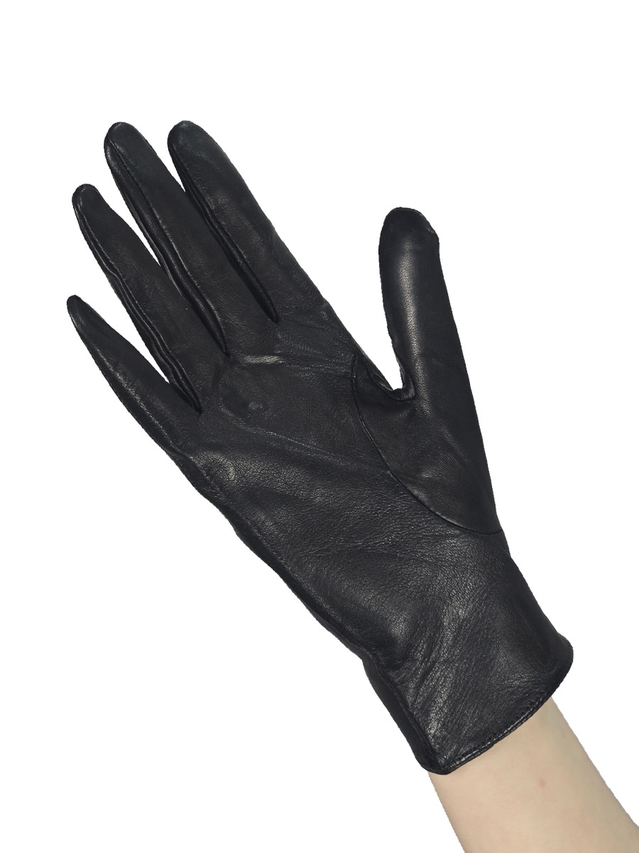 Перчатки кожаные женские черные - фото 1 - rockbunker.ru