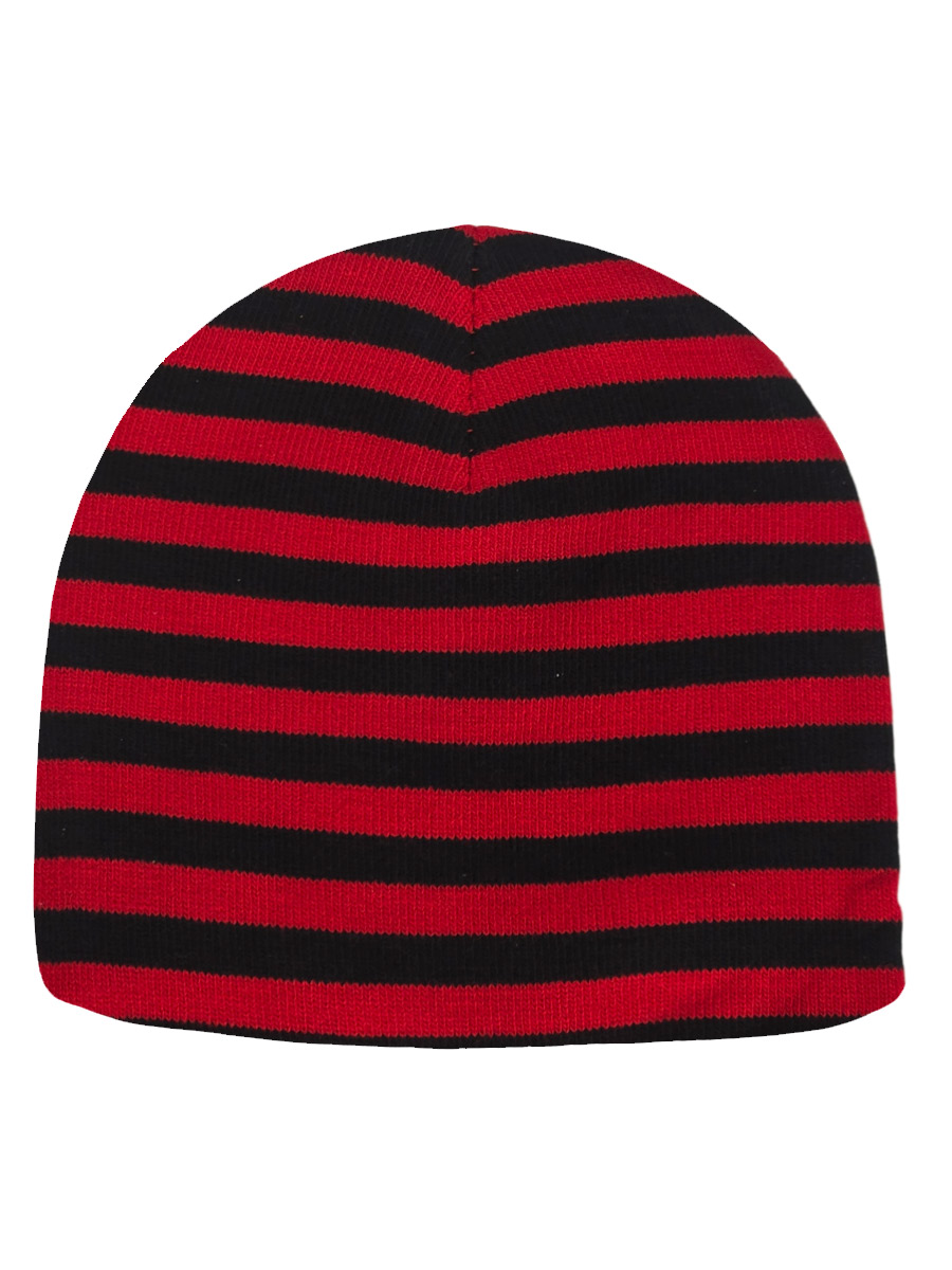 Шапка Роджер Полоска черно-красная - фото 2 - rockbunker.ru