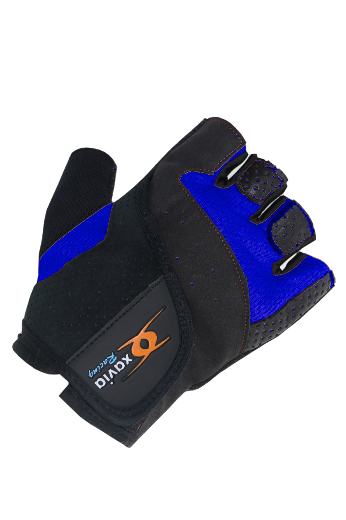 Мотоперчатки кожаные Xavia Racing синие - фото 1 - rockbunker.ru