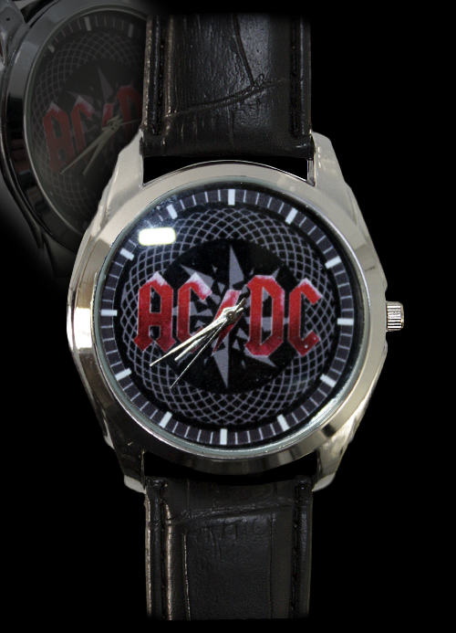 Часы RockMerch AC DC наручные серебрянные - фото 1 - rockbunker.ru