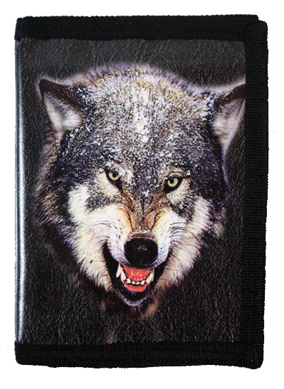 Кошелек Волк из кожзаменителя - фото 1 - rockbunker.ru