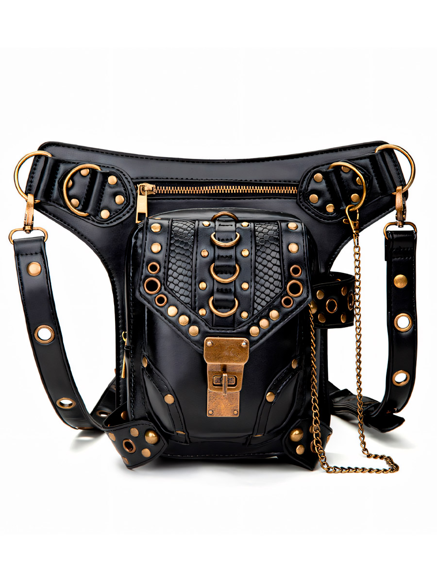 Сумка Стимпанк Универсальная с Заклепками - фото 2 - rockbunker.ru