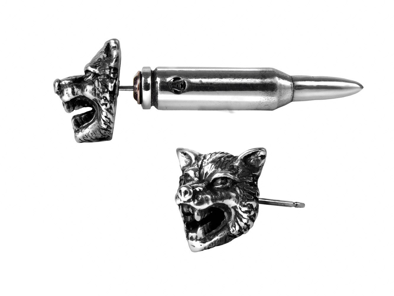 Серьги Alchemy Gothic E326 Wolf Bullet - фото 1 - rockbunker.ru