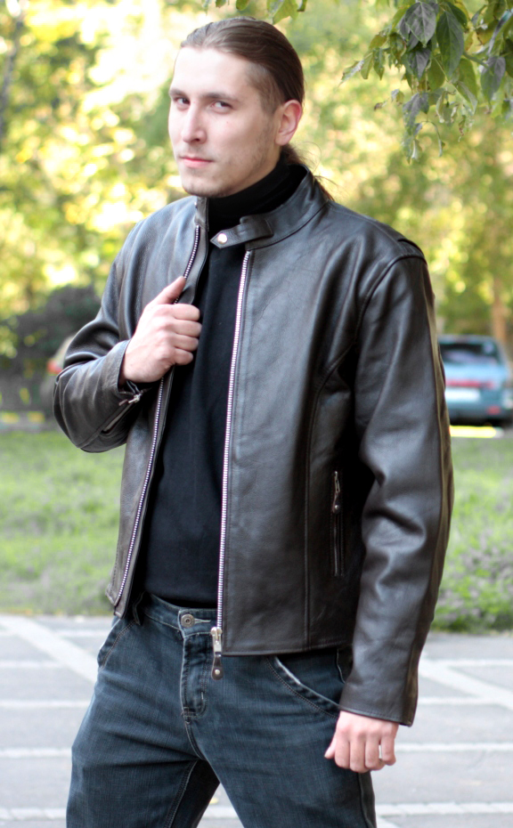 Куртка кожаная мужская First M-202 CC Brown - фото 2 - rockbunker.ru
