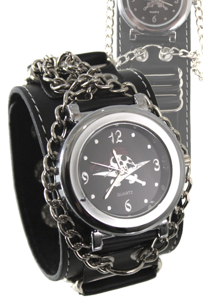 Часы наручные Флибустьер с цепочкой - фото 1 - rockbunker.ru