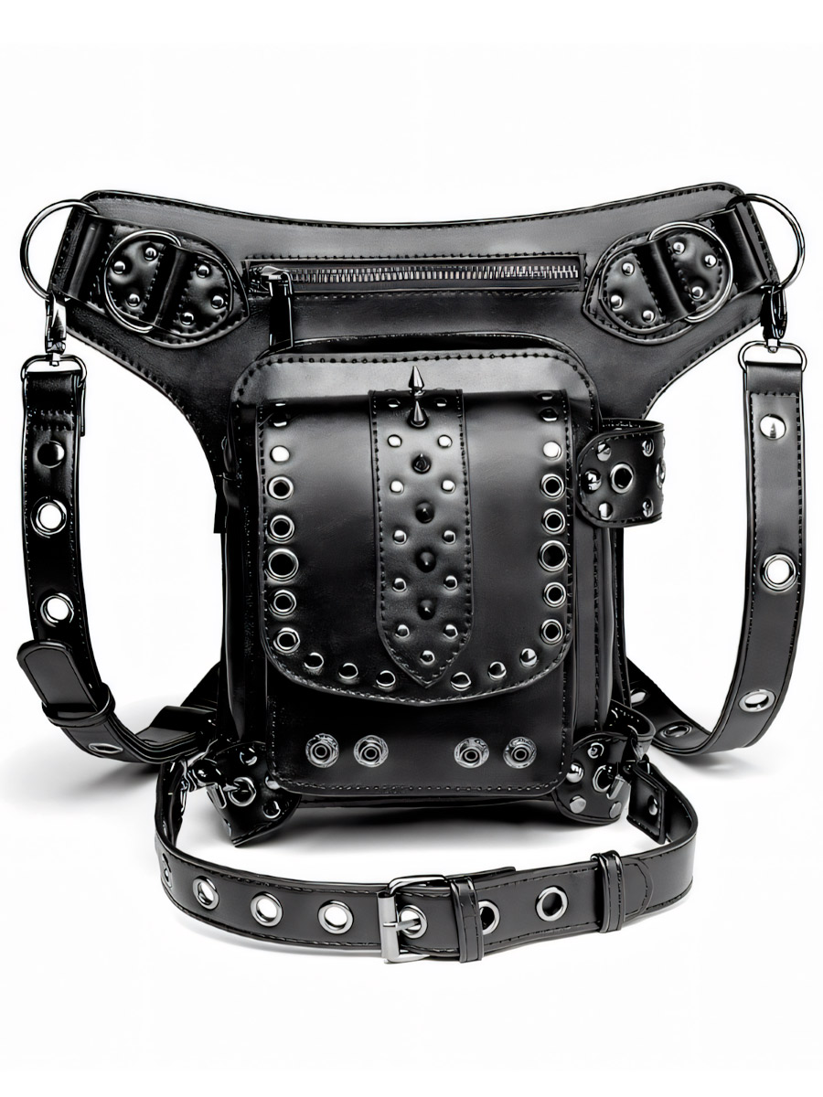 Сумка Стимпанк Универсальная Шипы Люверсы - фото 2 - rockbunker.ru