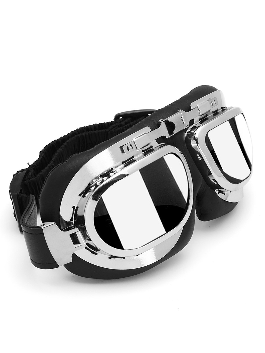 Ретро-очки Авиатор серебристые с зеркальными линзами - фото 1 - rockbunker.ru