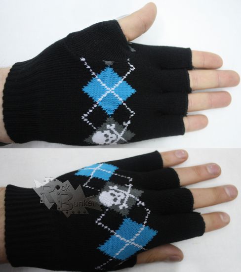 Перчатки без пальцев Черепа с орнаментом - фото 1 - rockbunker.ru