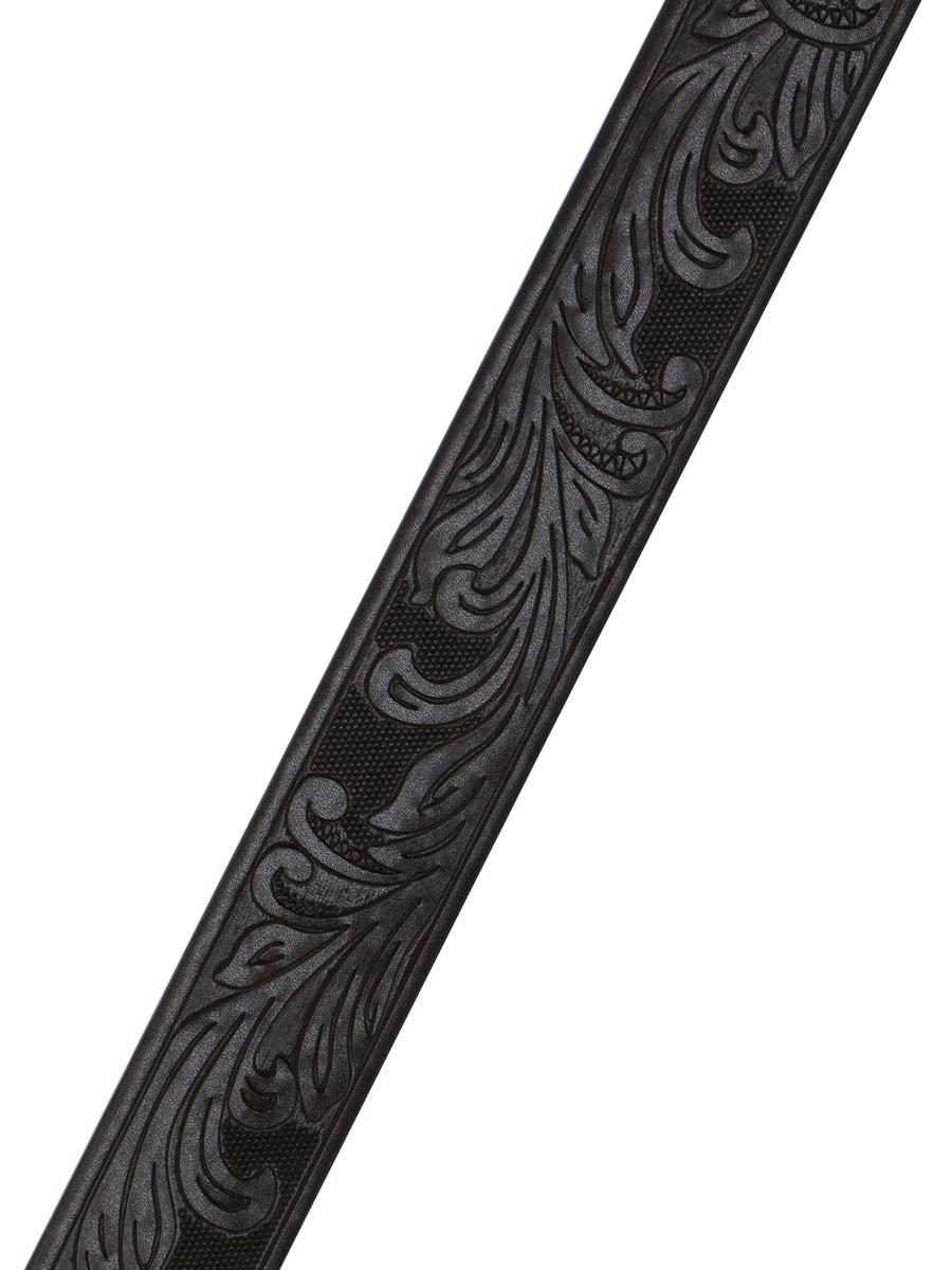 Ремень из экокожи с пряжкой Memento Mori коричневый - фото 2 - rockbunker.ru