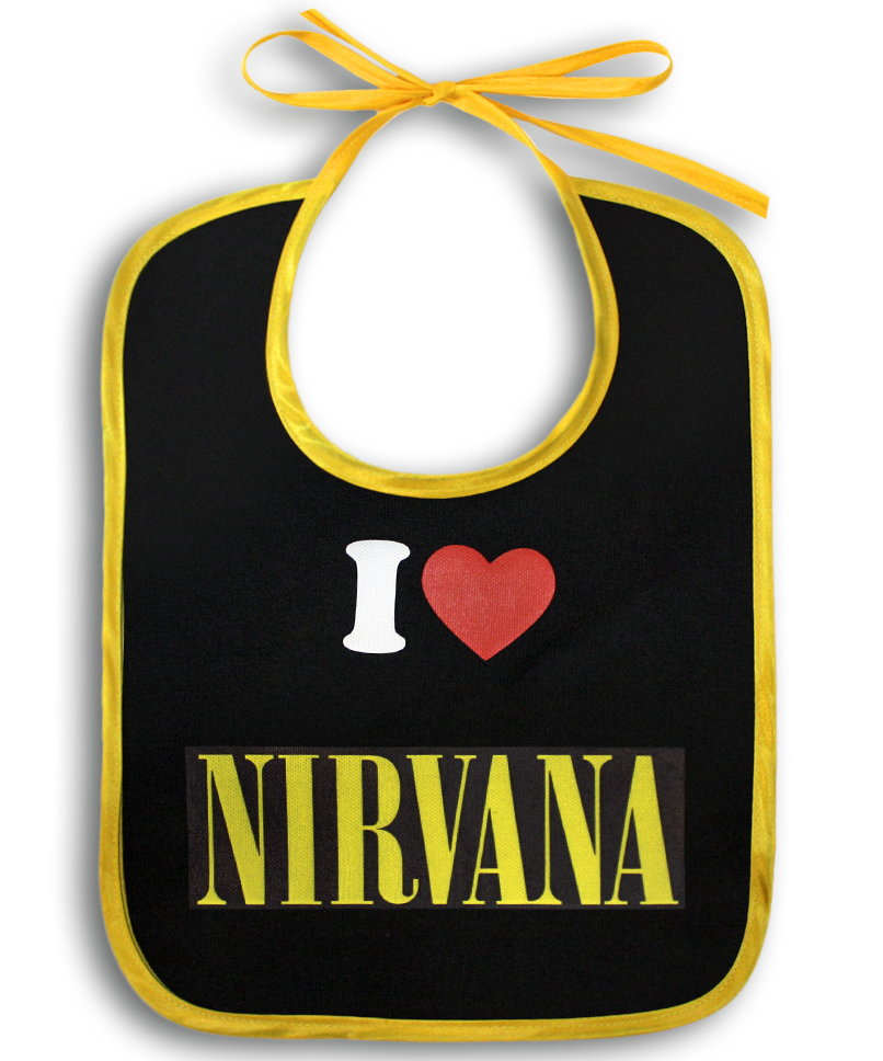 Слюнявчик I Love Nirvana - фото 1 - rockbunker.ru