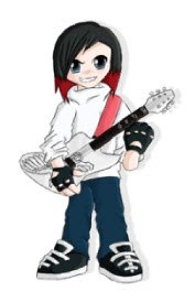 Наклейка-стикер Аниме-гитарист - фото 1 - rockbunker.ru