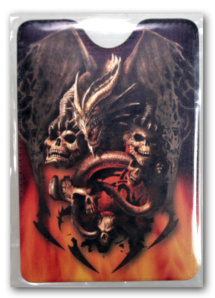 Обложка для проездного RockMerch Дракон с черепами - фото 2 - rockbunker.ru