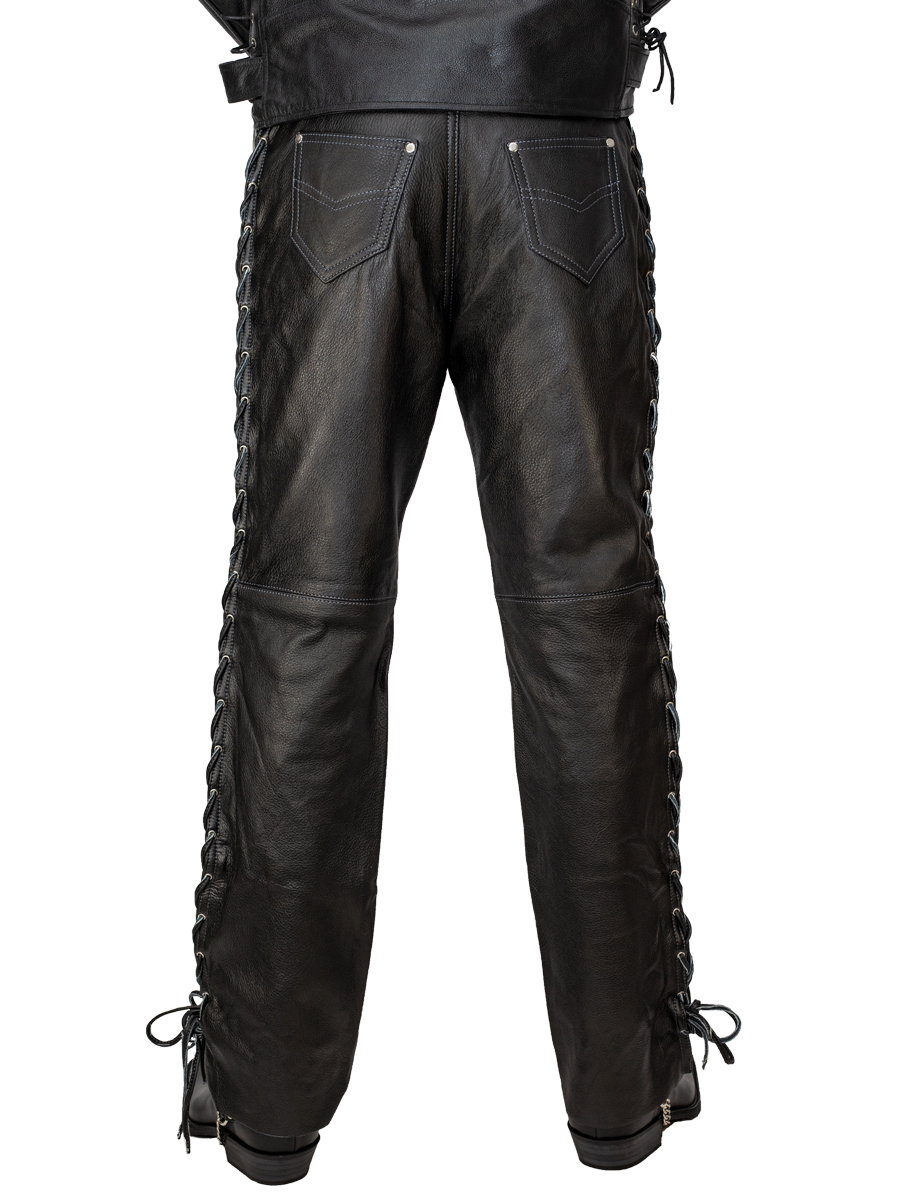 Штаны кожаные мужские Jeans LAC - фото 4 - rockbunker.ru