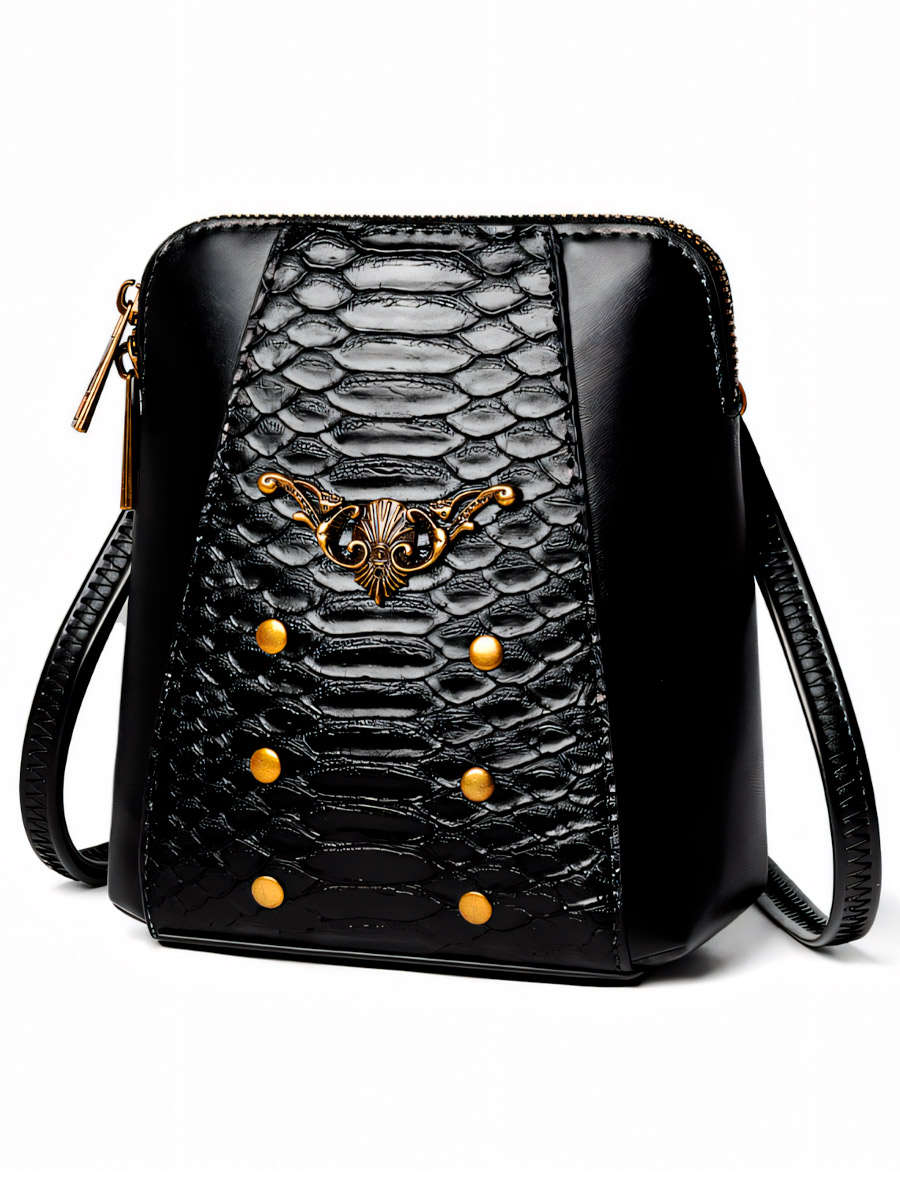 Сумка Стимпанк на Молнии Черная - фото 1 - rockbunker.ru