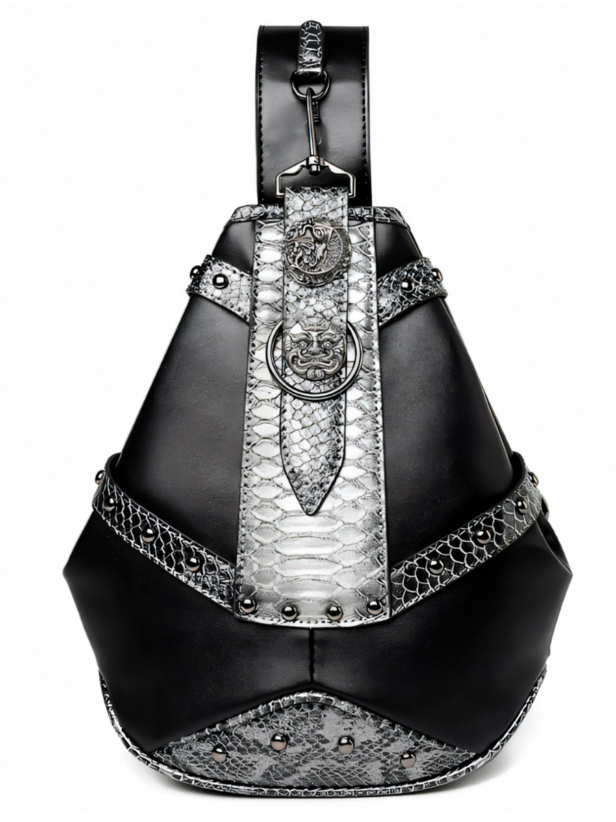 Рюкзак Стимпанк Демон Серебристый - фото 2 - rockbunker.ru
