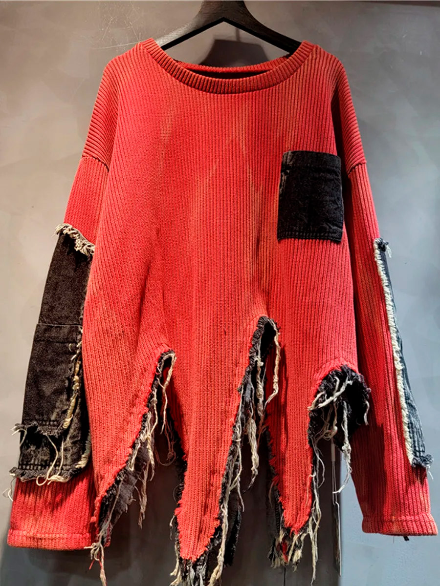 Свитер Oversize  Красный - фото 1 - rockbunker.ru