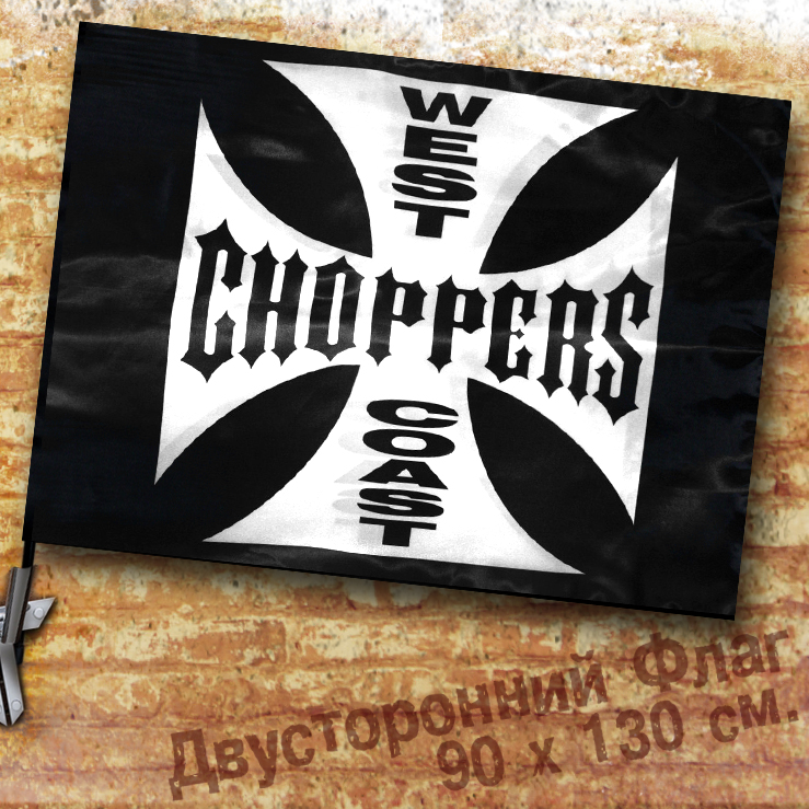Флаг двусторонний West Coast Choppers - фото 1 - rockbunker.ru