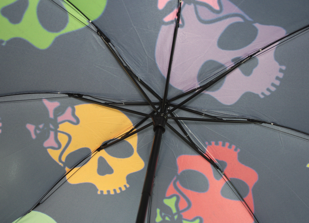 Зонт Разноцветные черепа - фото 3 - rockbunker.ru