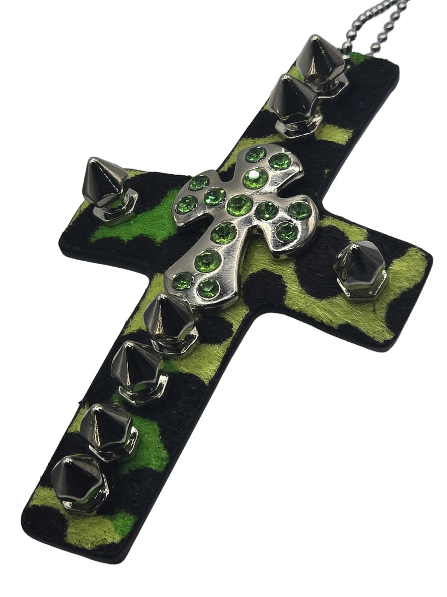 Подвеска Кресты с Шипами зеленый - фото 1 - rockbunker.ru