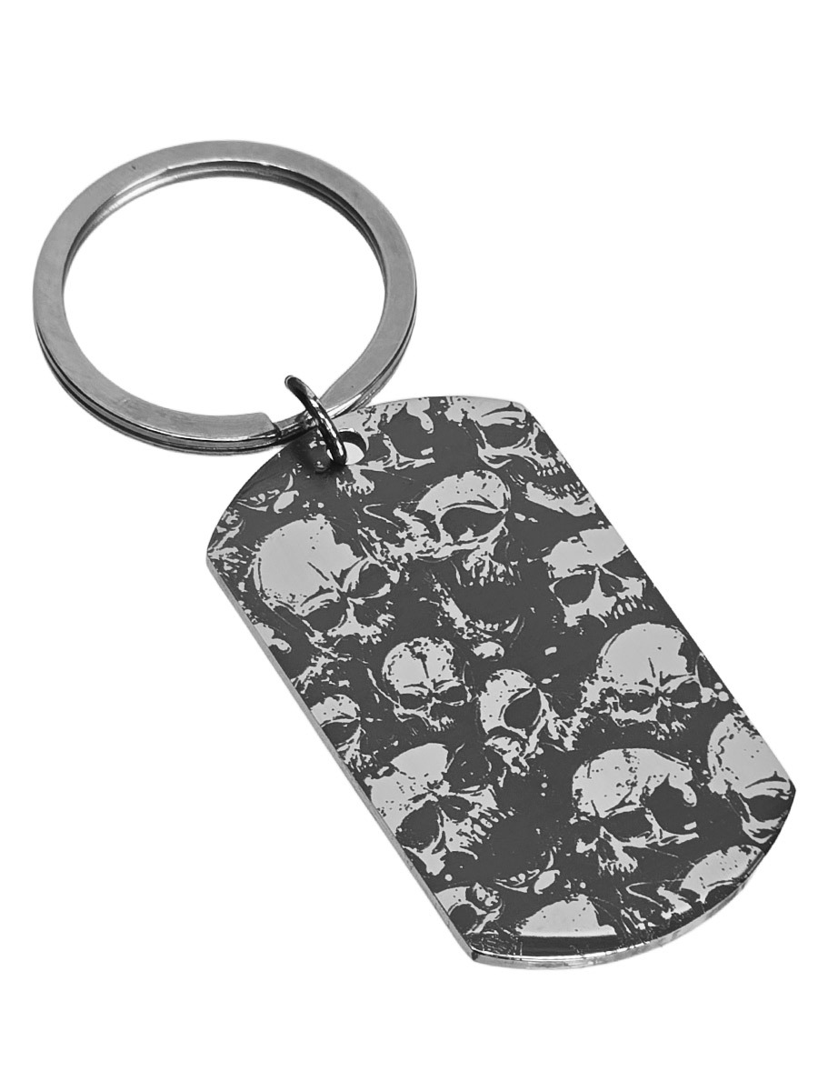 Брелок-жетон RockMerch с гравировкой Черепа - фото 1 - rockbunker.ru