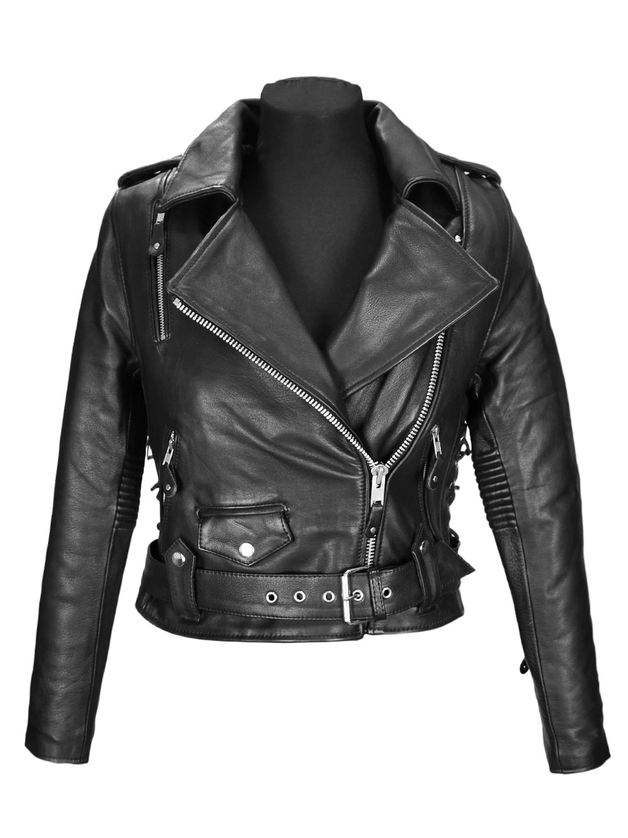 Косуха женская кожаная RockMerch KRM044B - фото 1 - rockbunker.ru