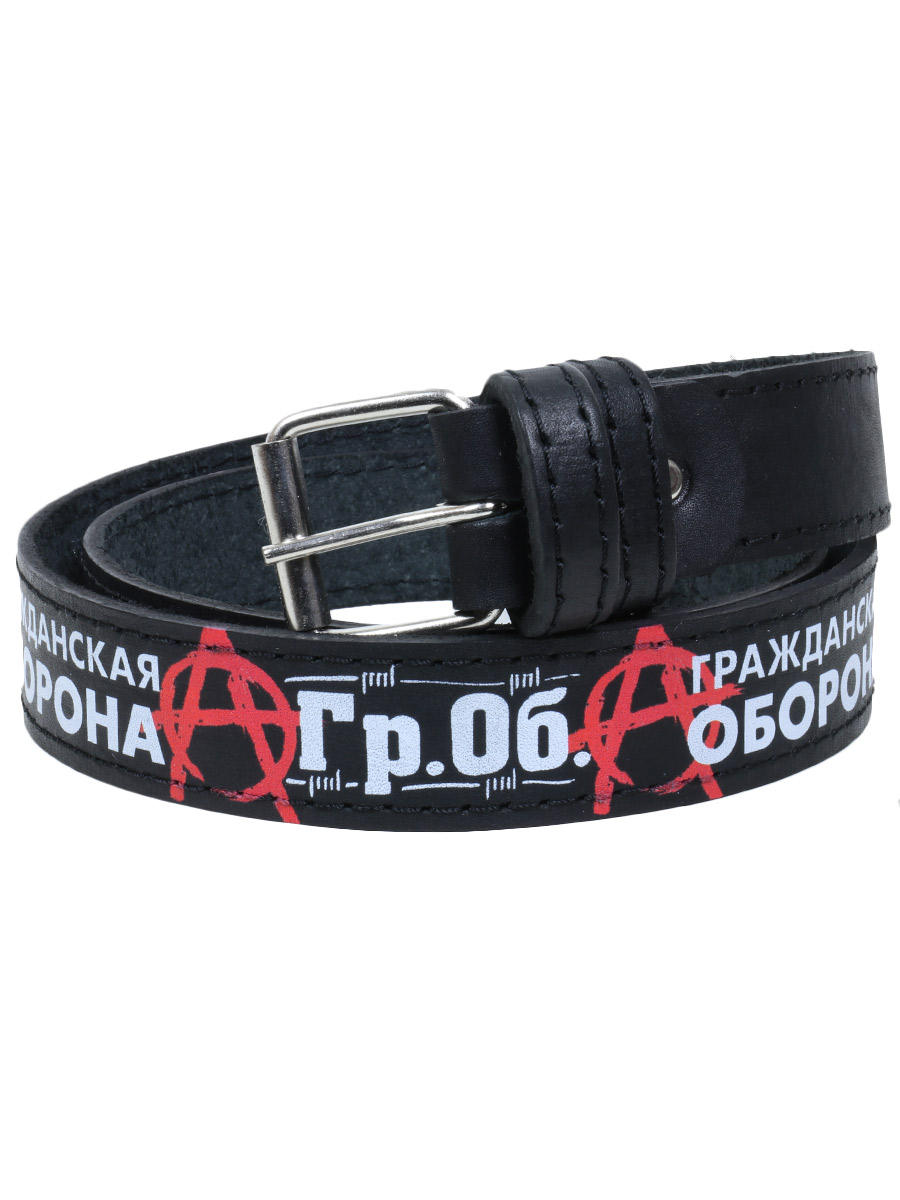 Ремень с аэрографией 35 мм RockMerch ГрОб - фото 1 - rockbunker.ru