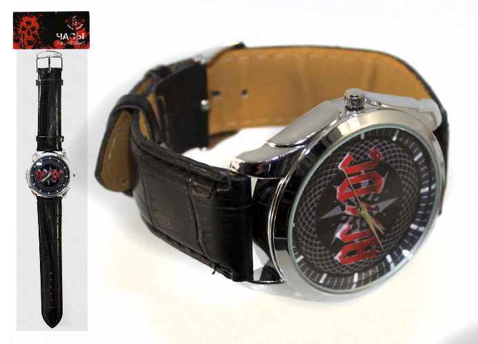 Часы RockMerch AC DC наручные серебрянные - фото 3 - rockbunker.ru
