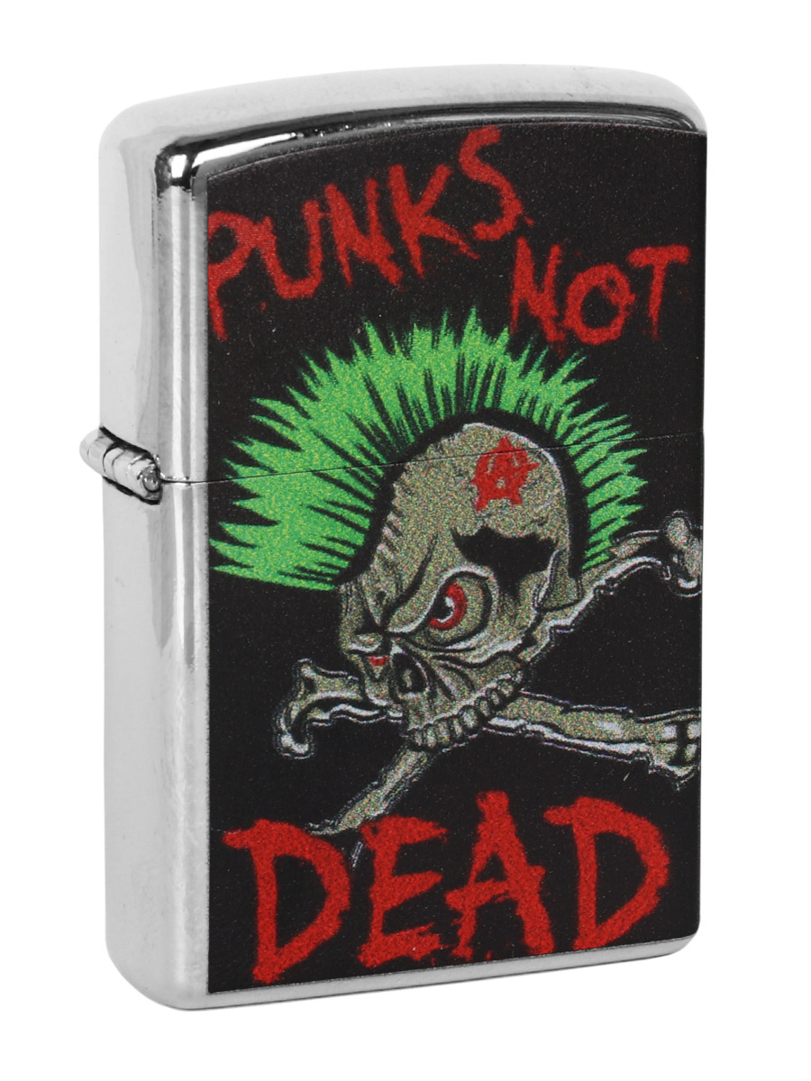 Зажигалка RockMerch с принтом Punks Not Dead - фото 1 - rockbunker.ru